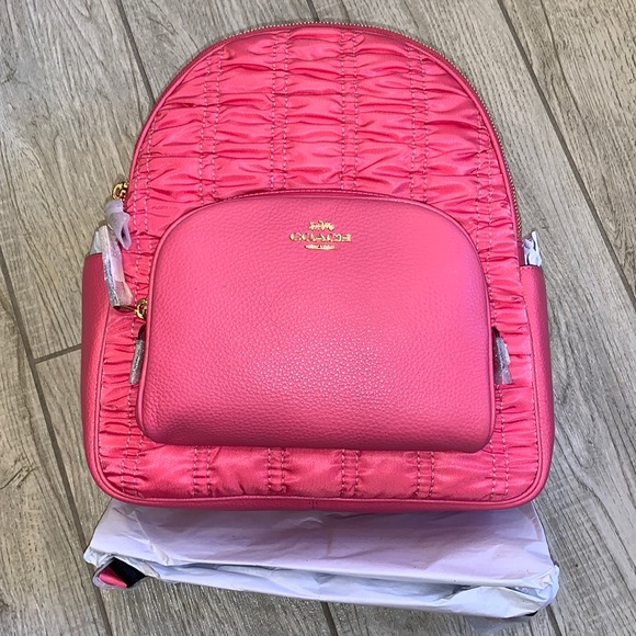 NWT (Set) Coach Court Backpack & Matching Small Box Cosmetic Case with Ruching